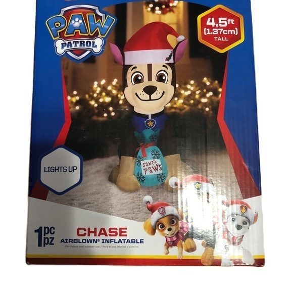 Paw Patrol Chase Christmas Inflatable Blow Up NEW 4.5 ft Dog Pup Decoration - Picture 1 of 3